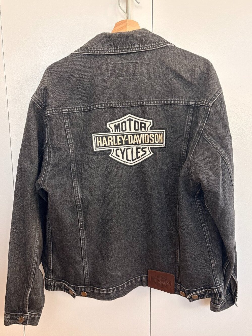 Harley-Davidson Black Denim Trucker Jacket – Motorcycle Jacket